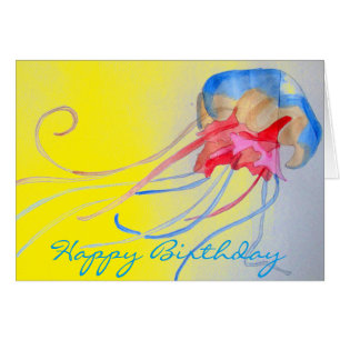 Jellyfish sea creature original art birthday