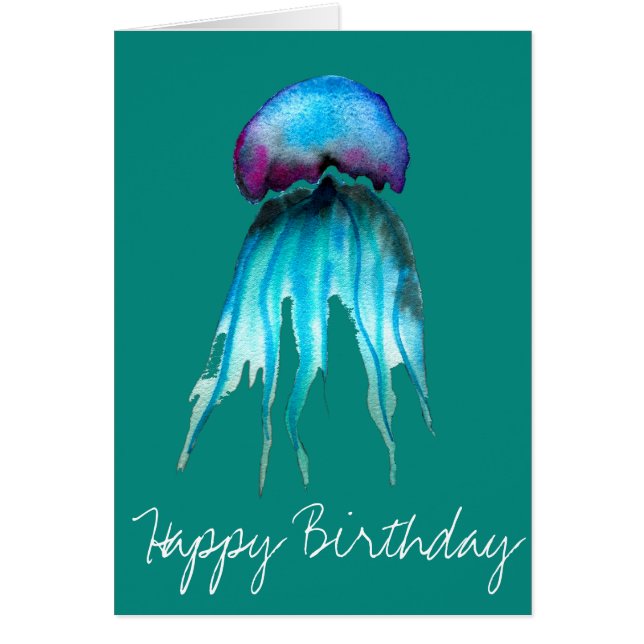 Jellyfish watercolor colorful modern aquatic (Devant)