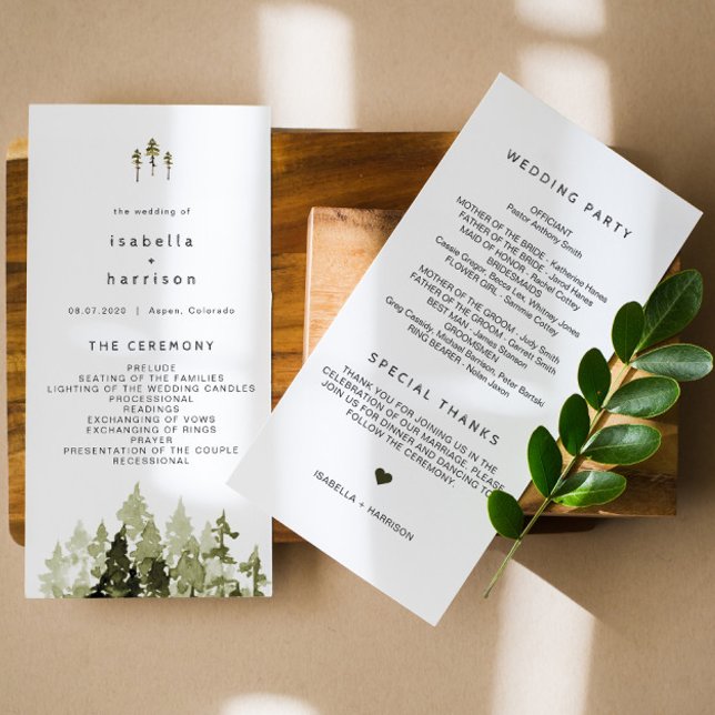 JENNA Rustic Watercolor Pine Tree Programme (Créateur téléchargé)