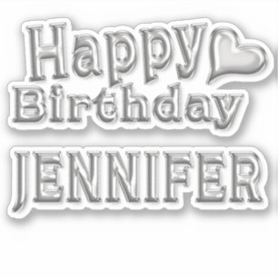 Jennifer Happy Birthday Autocollant Sticker