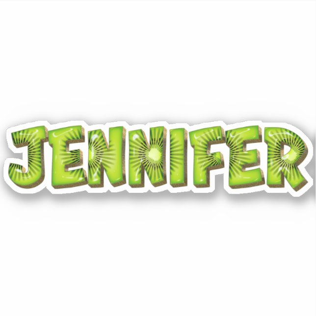 Jennifer Nom Kiwi Design Autocollants Autocollants (Devant)