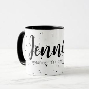 Jennifer Nom Mug Signification Noir et Blanc Moder