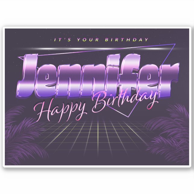 Jennifer Nom Prénom Date de Sticker (Devant)