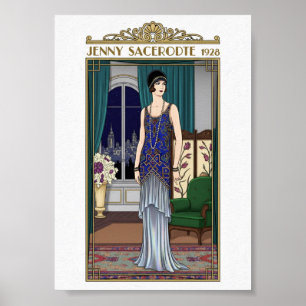 Jenny Sacerdote — Affiche Élégance Art Déco