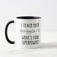 J'enseigne la tasse de café de professeur de maths