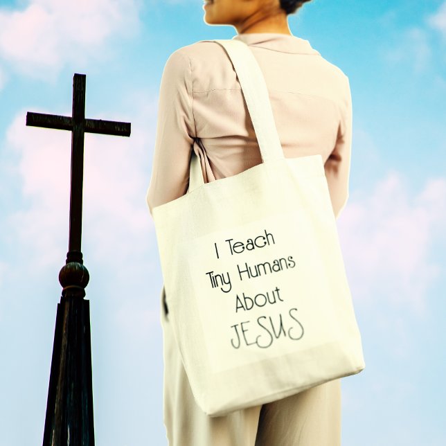 J'Enseigne Les Petits Humains Sur Le Sac fourre-to (Christian Teacher Church Tote Bag)