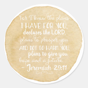 Jeremiah 29:11 Inspiration Chrétiens Stickers Or