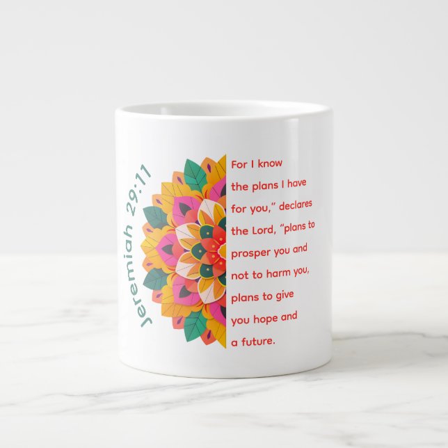Jeremiah 29:11 Mandala Jumbo Mug (Devant)