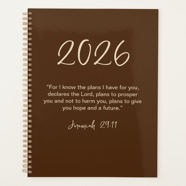 Jérémie 29:11 Je connais les plans Planificateur a (Devant)