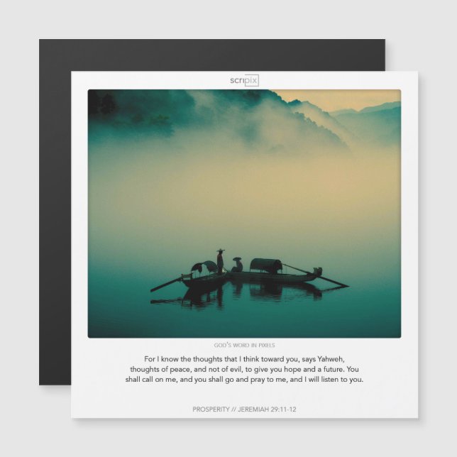 Jérémie 29:11 PROSPÉRITÉ carte magnétique SCRIPIX (Devant / Derrière)