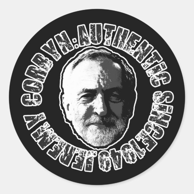 JEREMY CORBYN STICKER NOIR (Devant)