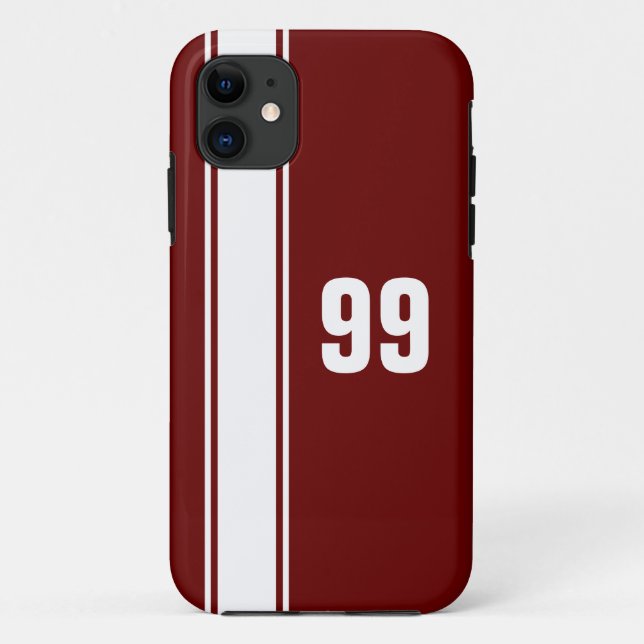 Jersey à bande rouge et blanche coque iphone numér (Dos)