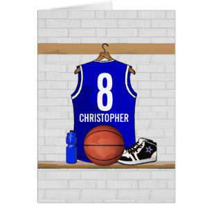 Jersey Blue and White Basketball