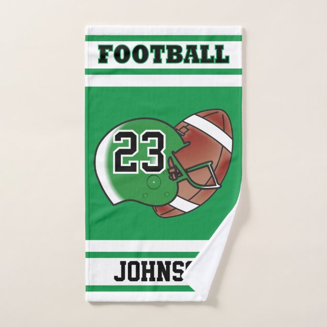 Jersey de football à bande verte et blanche (Serviette à main)