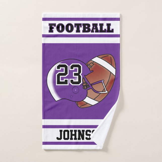 Jersey de football à bande violette et blanche (Serviette à main)