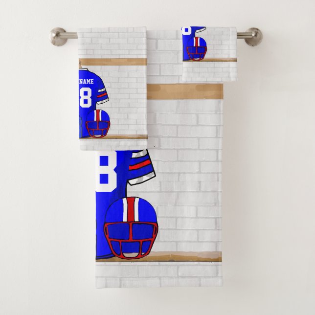 Jersey de football bleu-blanc personnalisé (En situation)