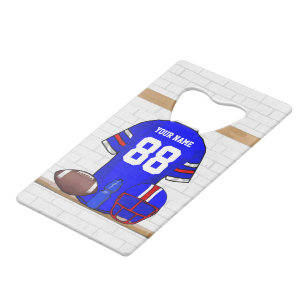 Jersey de football bleu blanc personnalisé