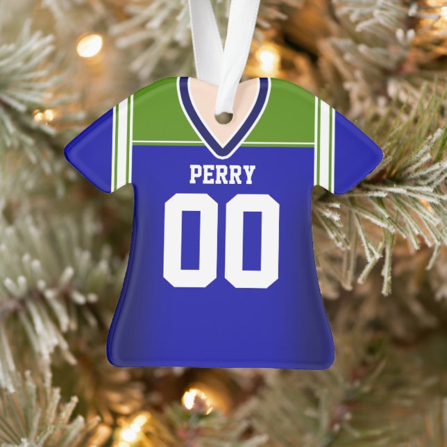 Jersey de football bleu/vert/blanc (Arbre)