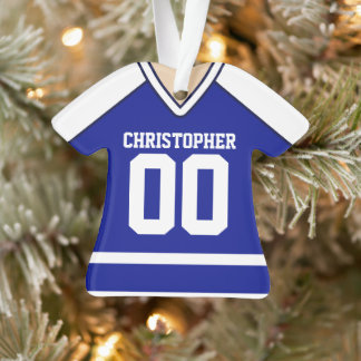 Jersey de hockey personnalisé bleu/blanc