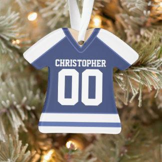 Jersey de hockey sur glace bleu et blanc