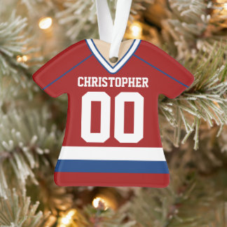 Jersey de hockey sur glace rouge/bleu/blanc