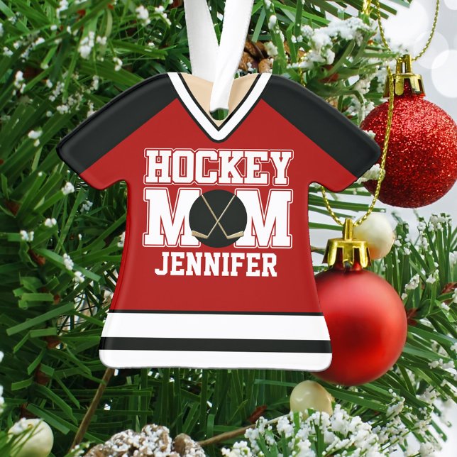Jersey de la maman de hockey sur glace rouge/noir (Créateur téléchargé)