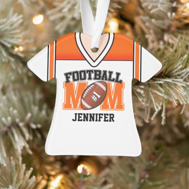 Jersey de maman de football blanc/orange/noir (Arbre)