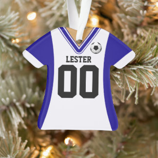 Jersey de soccer bleu/blanc personnalisé