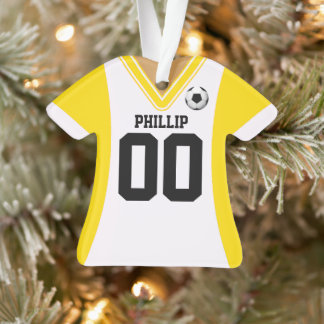 Jersey de soccer jaune/blanc personnalisé