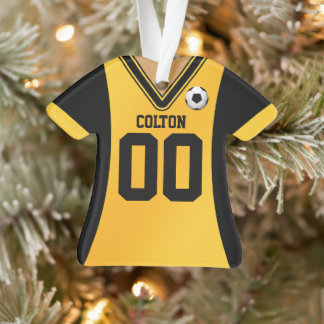Jersey de soccer noir/jaune personnalisé