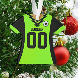 Jersey de soccer noir/vert personnalisé