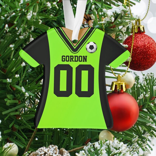 Jersey de soccer noir/vert personnalisé (Créateur téléchargé)