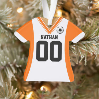 Jersey de soccer orange/blanc personnalisé