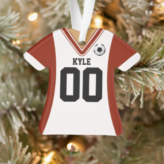 Jersey de soccer rouge/blanc personnalisé
