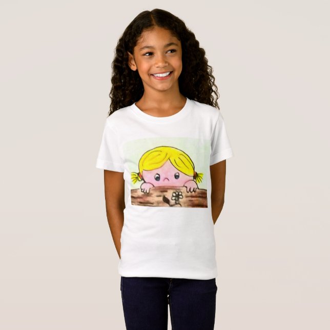 JERSEY T-SHIRT - PETITE FILLE CURIEUSE (Devant entier)