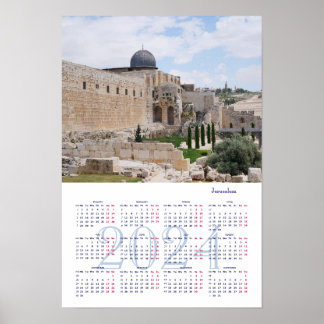 Jérusalem, Israël. Affiche Calendrier 2024