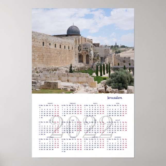 Jérusalem, Israël. Calendrier 2022 Poster (Devant)