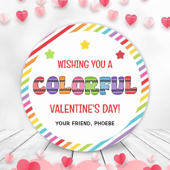 J'Espère Que Vous Avez Un Stickers Coloré Valentin (Hope You Have A Colorful Valentines Day Stickers)