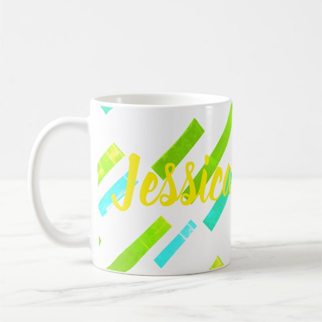 Jessica Ajoutez Votre Nom Tropical Cafee Tea Mug C (Gauche)