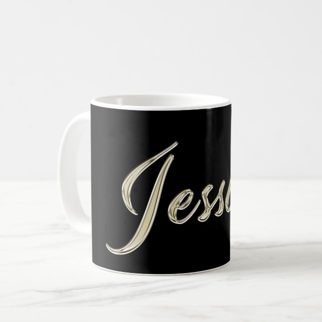 Jessica white gold Handwriting Tasse de café (Devant gauche)