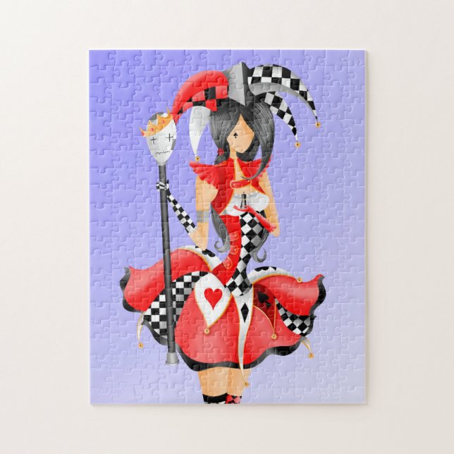 Jester et marionnettes Quirky King Red Puzzle (Vertical)