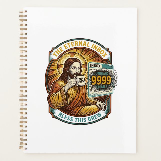 Jésus 9999 Emails Non Lus Boîte de Réception Zéro  (Devant)