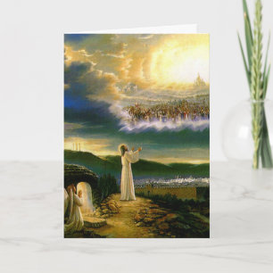 Jésus à la carte de voeux de la porte du ciel