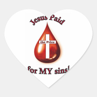 Jésus a payé pour mes péchés Sticker Coeur