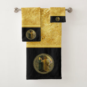 Jésus à votre porte dans la feuille d'or et le