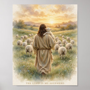 Jésus Agneau Seigneur Est Mon Berger Affiche Chrét