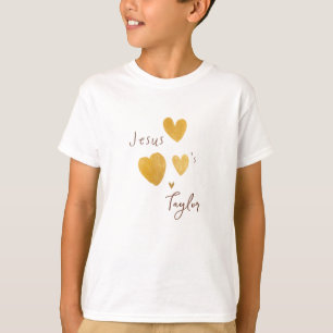 Jésus aime Nom Personnalisé Enfants T-shirt
