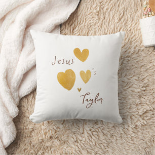 Jésus aime Nom Personnalisé Jeter Oreiller moderne