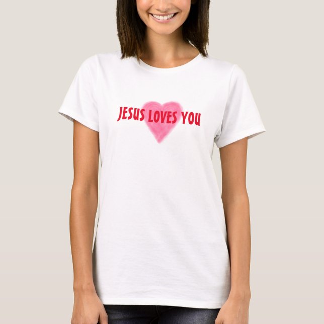 JÉSUS AIME VOUS T T-Shirt de base pour femmes (Devant)