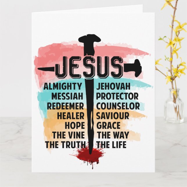 *Jésus*-Ajoutez votre message spécial  Carte (Fleur jaune)